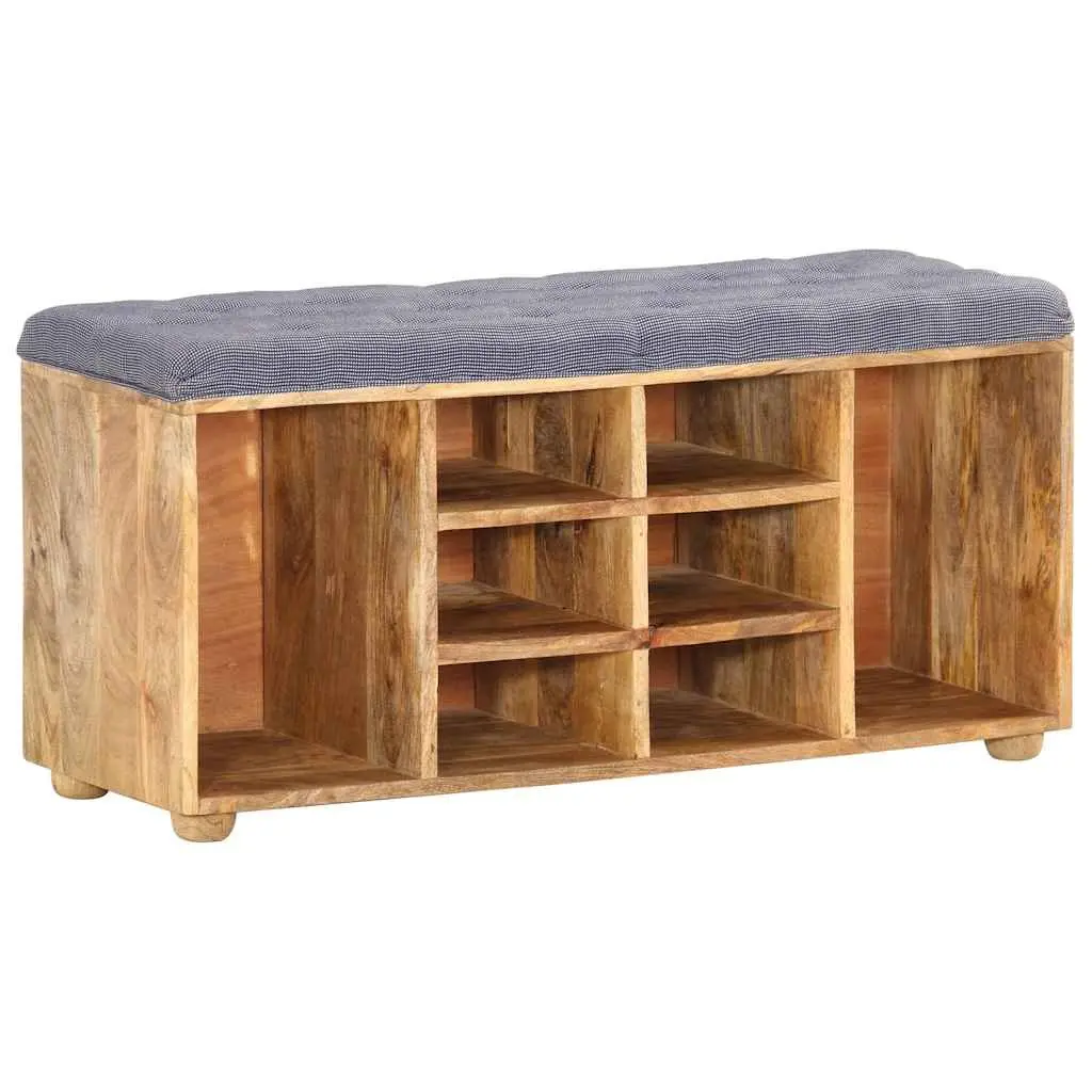 Storage Bench Hall Entryway Solid Wood Padded Seat Compartments Furniture