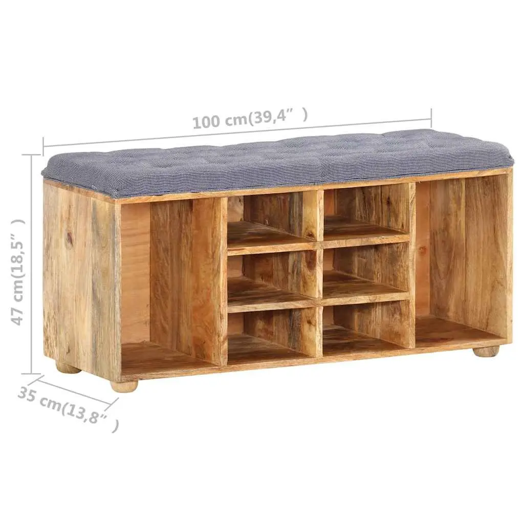 Storage Bench Hall Entryway Solid Wood Padded Seat Compartments Furniture