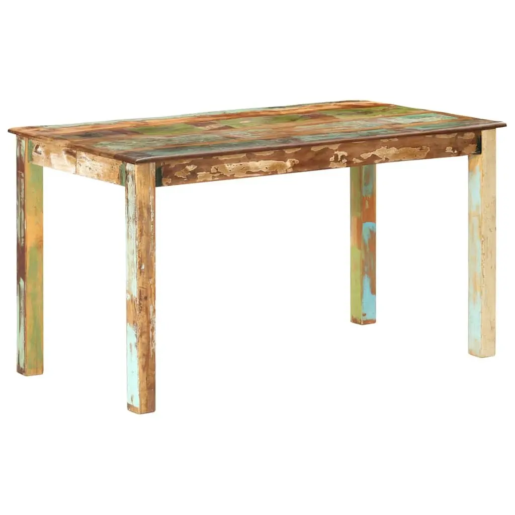 Dining Table Antique Style Multicolour Solid Tropical Reclaimed Wood 140x70x76cm