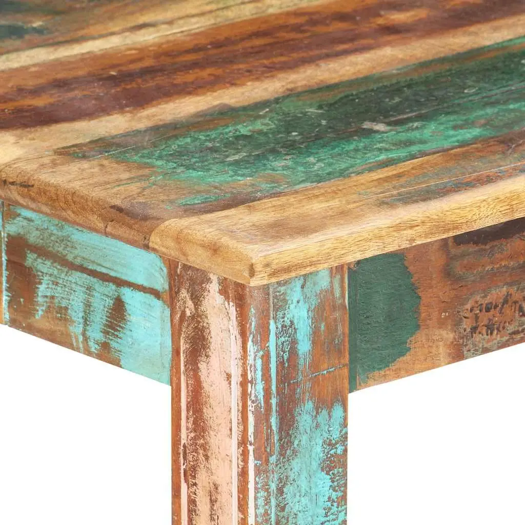 Dining Table Antique Style Multicolour Solid Tropical Reclaimed Wood 140x70x76cm