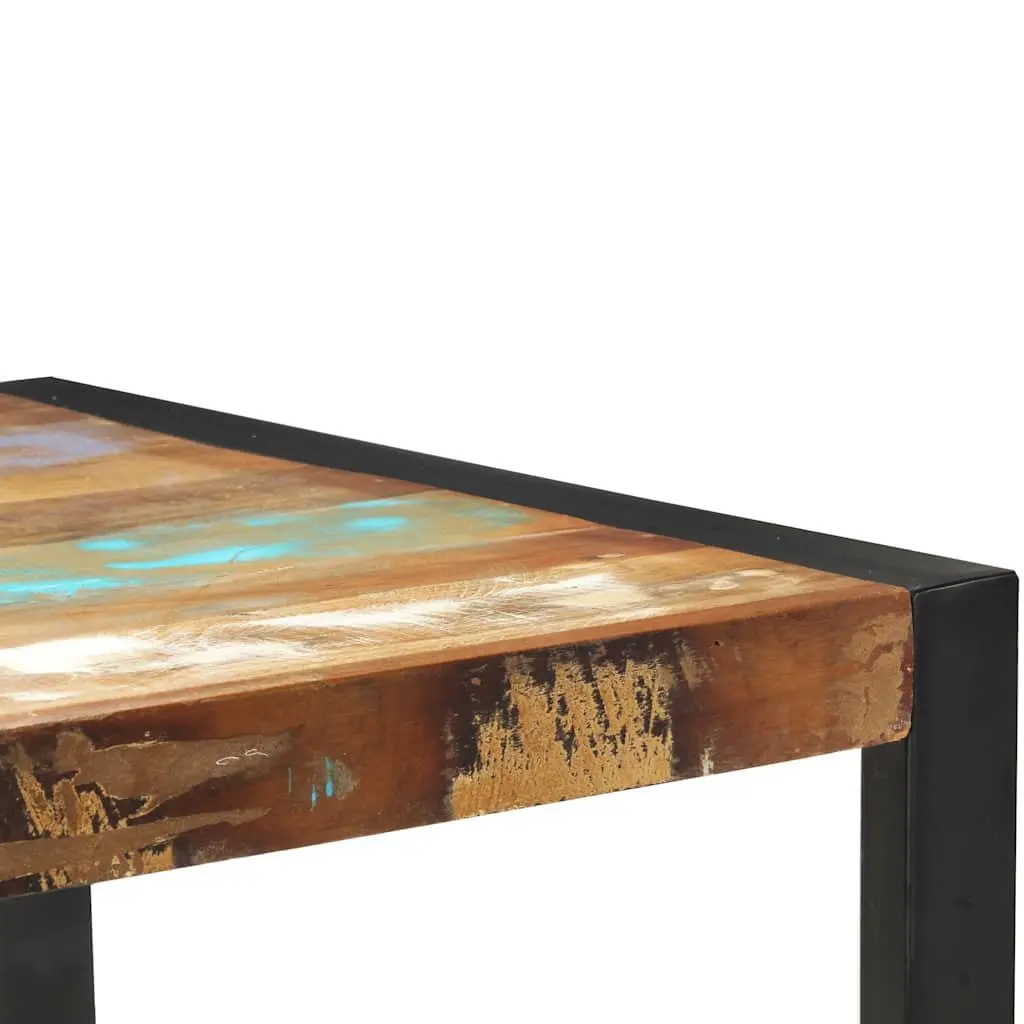 Console Table Vintage Style Solid Reclaimed Wood 110cm Brown with Black Powder Coated Steel Legs Hall Display Stand