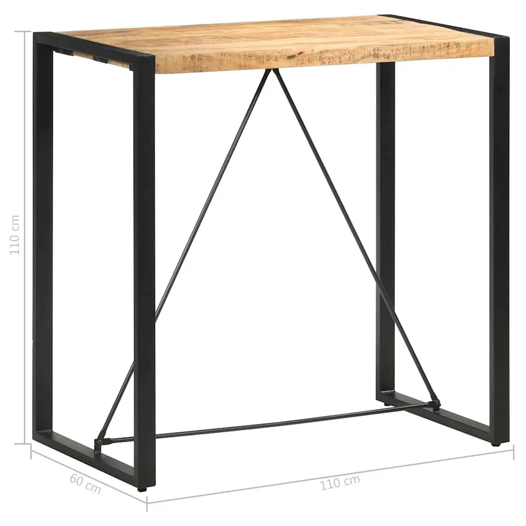 Bar Table Solid Mango Wood 110cm x 60cm x 110cm Brown Industrial Retro Style