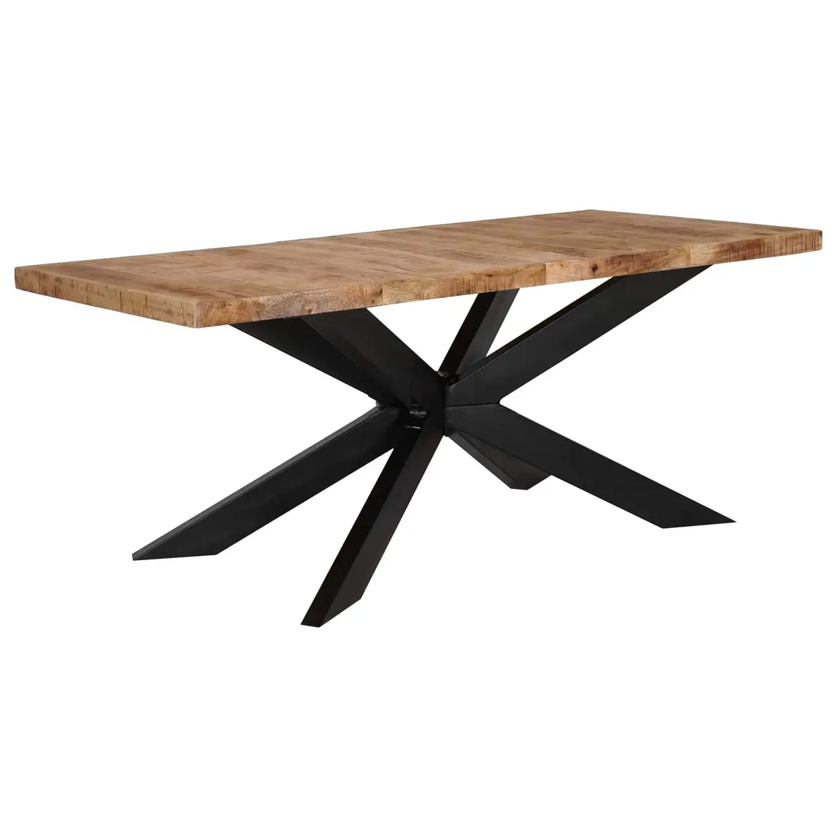 Dining Table Solid Rough Mango Wood 180x90x76cm Brown Industrial