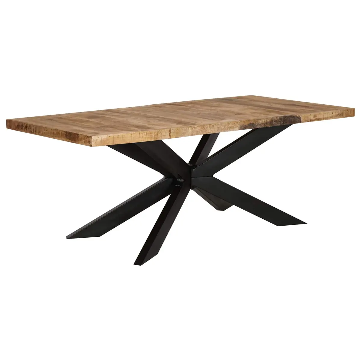 Dining Table Solid Rough Mango Wood 180x90x76cm Brown Industrial