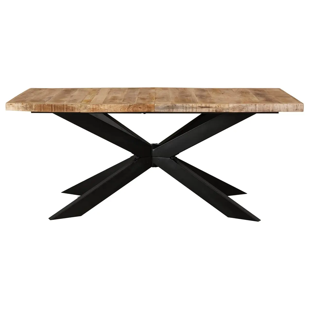 Dining Table Solid Rough Mango Wood 180x90x76cm Brown Industrial