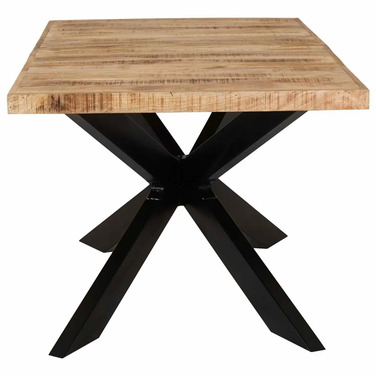 Dining Table Solid Rough Mango Wood 180x90x76cm Brown Industrial