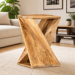 Solid Mango Wood Side Table 35x35x55 cm