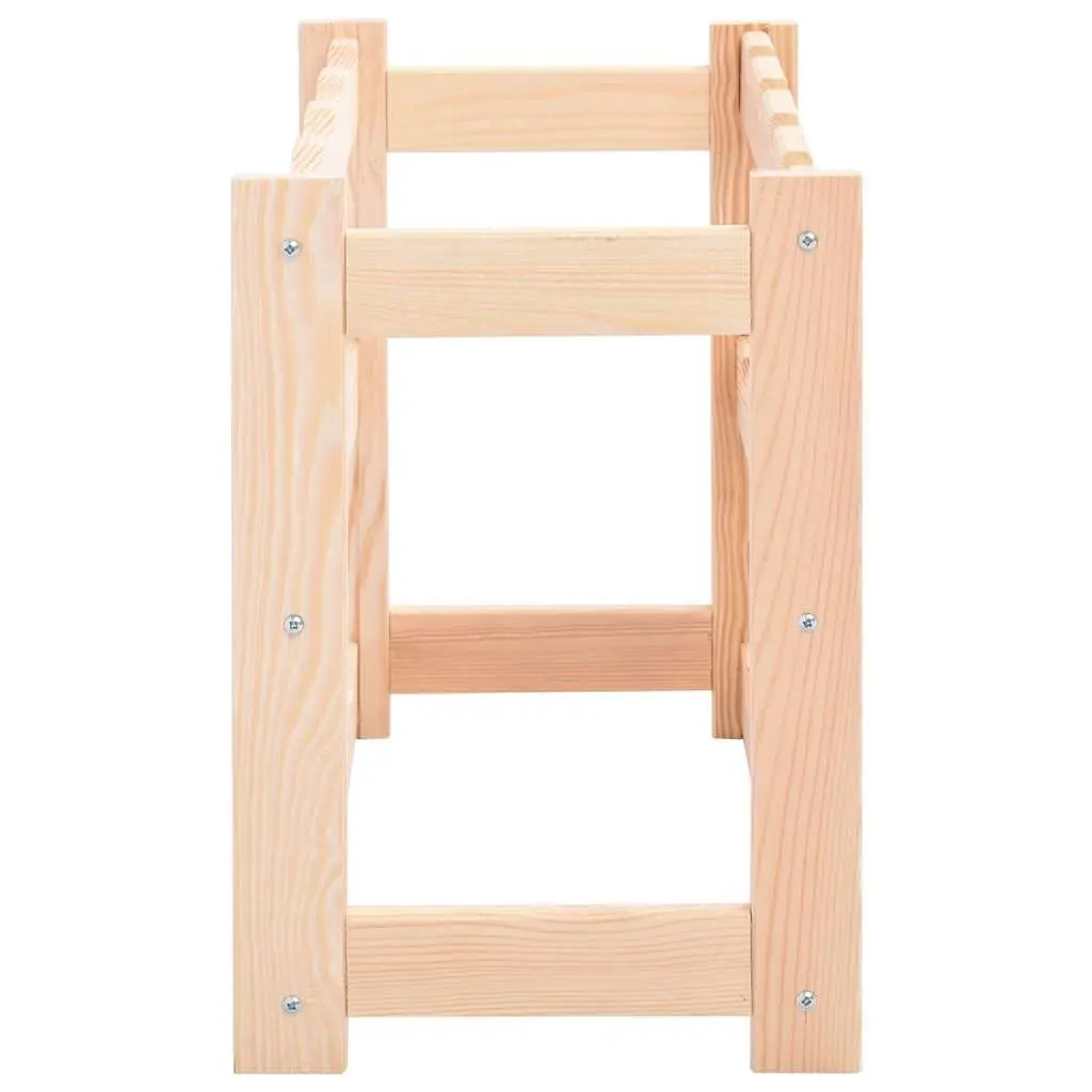 Wine Rack Solid Wood Pine 12 Bottles Storage Display Shelf Holder Beige