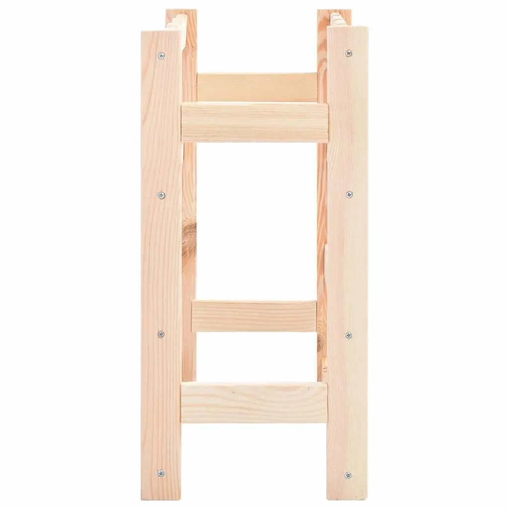 Wine Rack Solid Pinewood 16 Bottles Beige Storage Display Holder