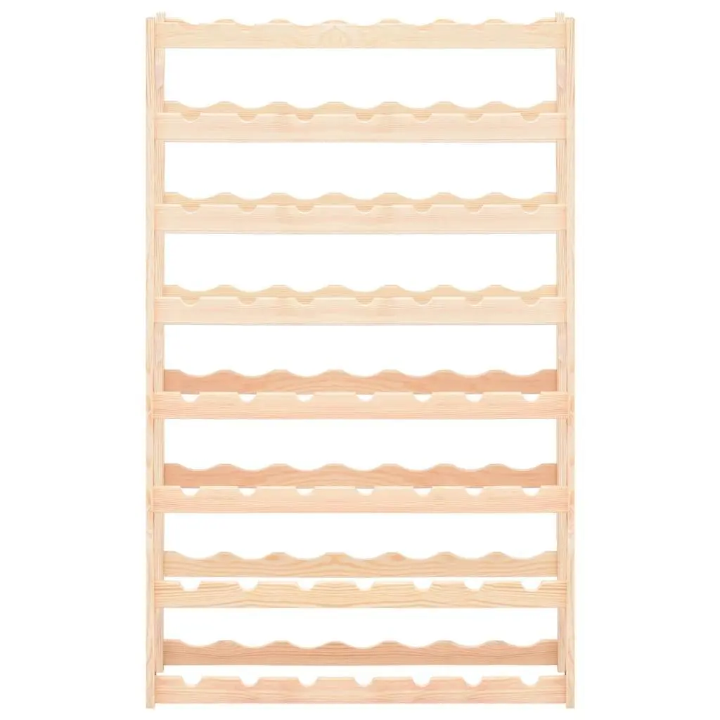 Wine Rack Solid Pinewood Beige Storage Display Cabinet for 56 Bottles