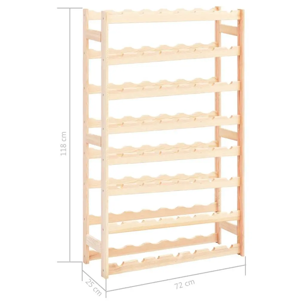 Wine Rack Solid Pinewood Beige Storage Display Cabinet for 56 Bottles