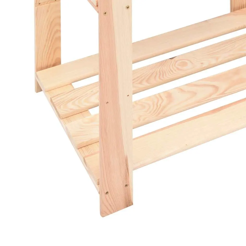 3-Tier Storage Rack 60x38x90 cm Solid Wood Shelving Unit Home Organization