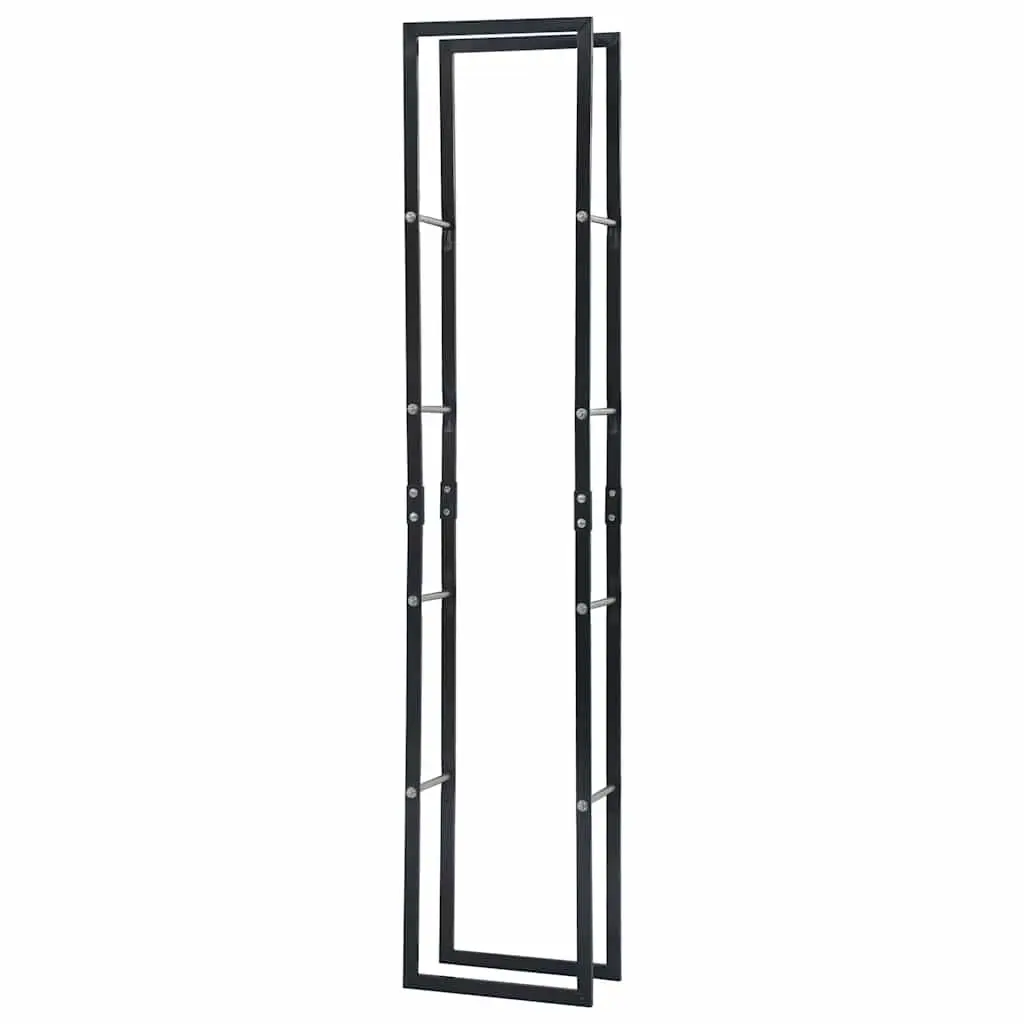 Firewood Rack Steel Rectangular 40 x 25 x 200 cm Black
