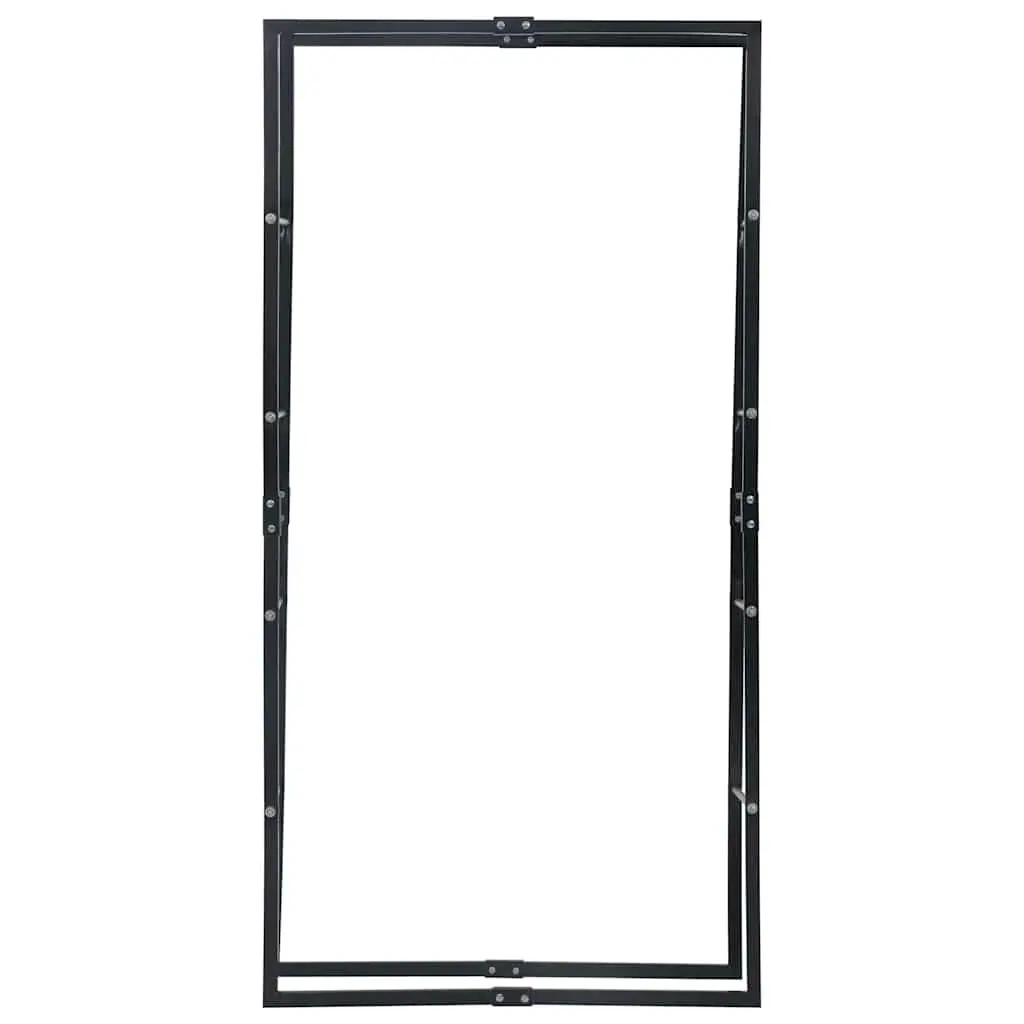 Firewood Rack Steel Tall Rectangular Black