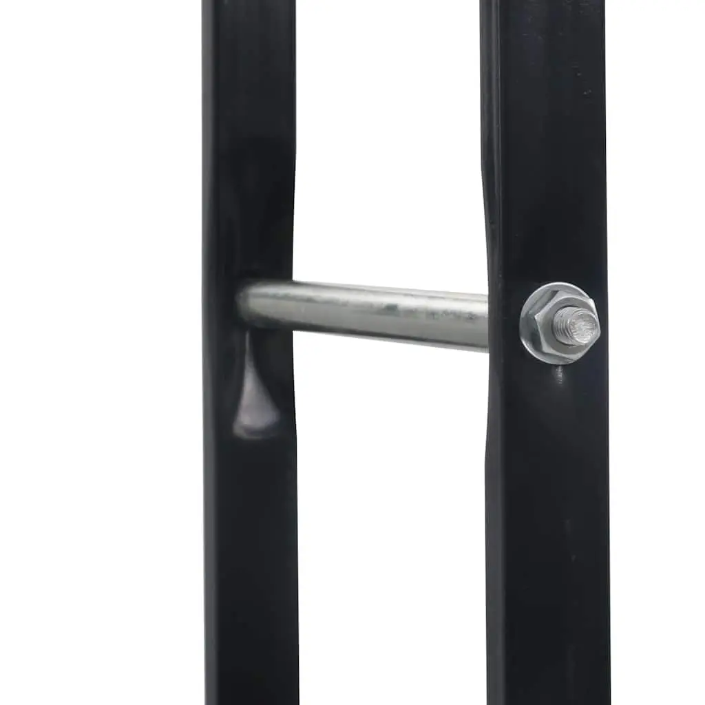 Firewood Rack Steel Tall Rectangular Black