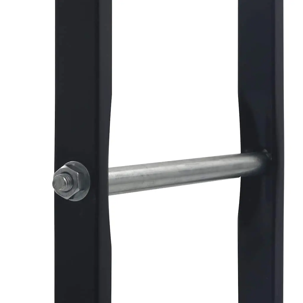 Firewood Holder Heavy Duty Steel Rectangular Black Tall Storage Rack for Fireplace