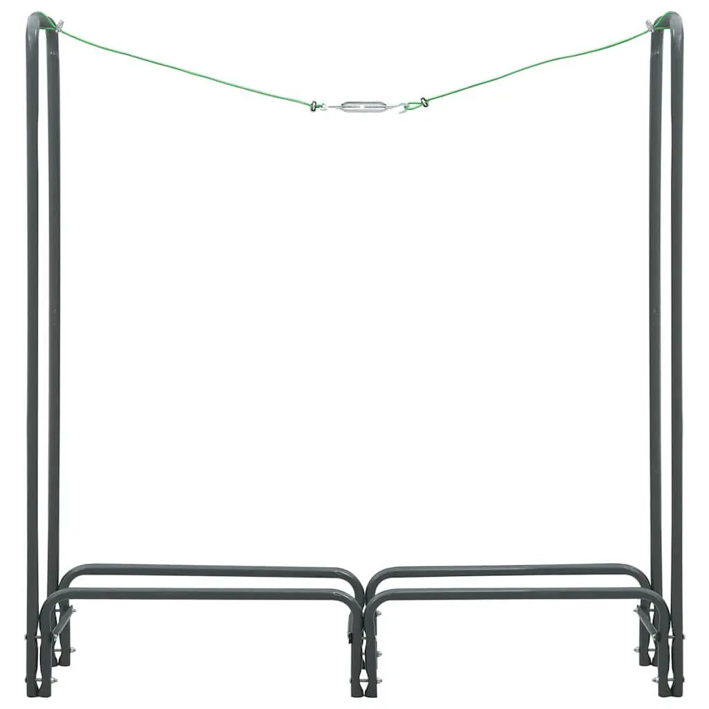 Firewood Rack Steel Tall Grey Heavy Duty Log Holder