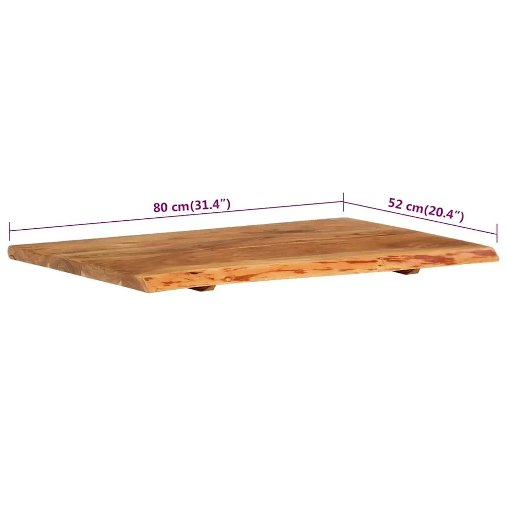 Solid Acacia Wood Vanity Top for Bathroom Use 80x52cm