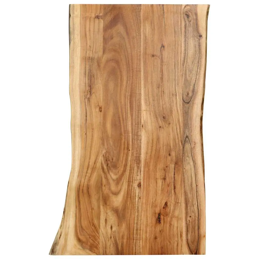 Solid Acacia Wood Table Top Live Edge Brown Kitchen Desk Coffee 100x50-60x2.5cm
