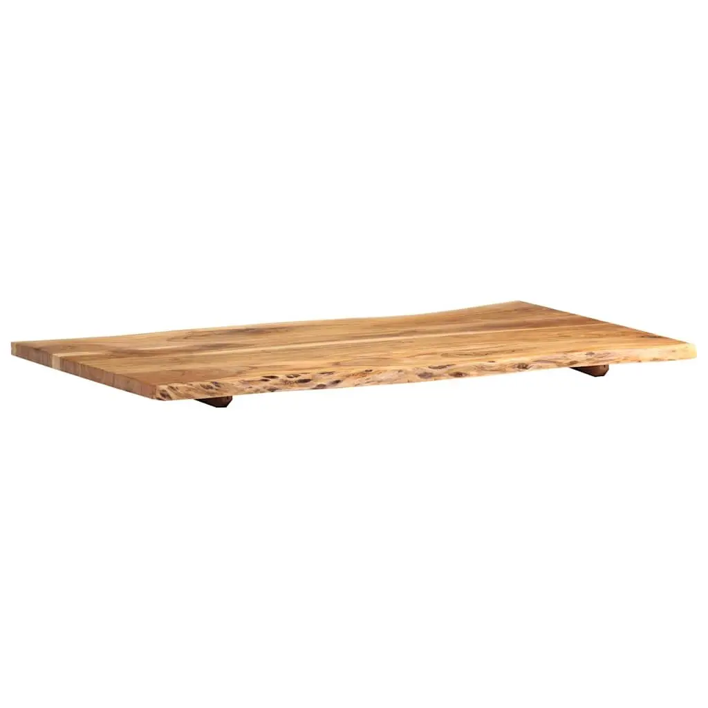 Solid Acacia Wood Table Top Live Edge Brown Kitchen Desk Coffee 100x50-60x2.5cm