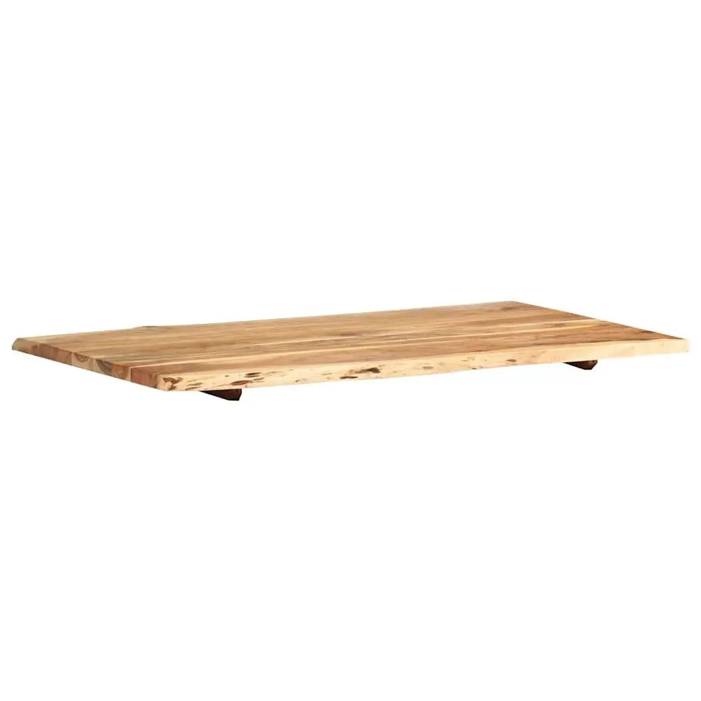 Solid Acacia Wood Table Top Live Edge Brown Kitchen Desk Coffee 100x50-60x2.5cm