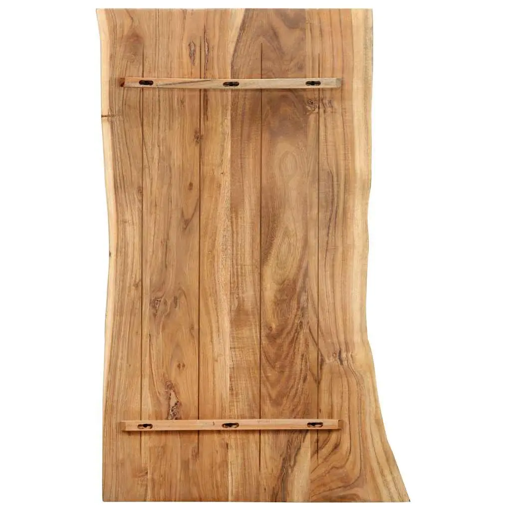 Solid Acacia Wood Table Top Live Edge Brown Kitchen Desk Coffee 100x50-60x2.5cm