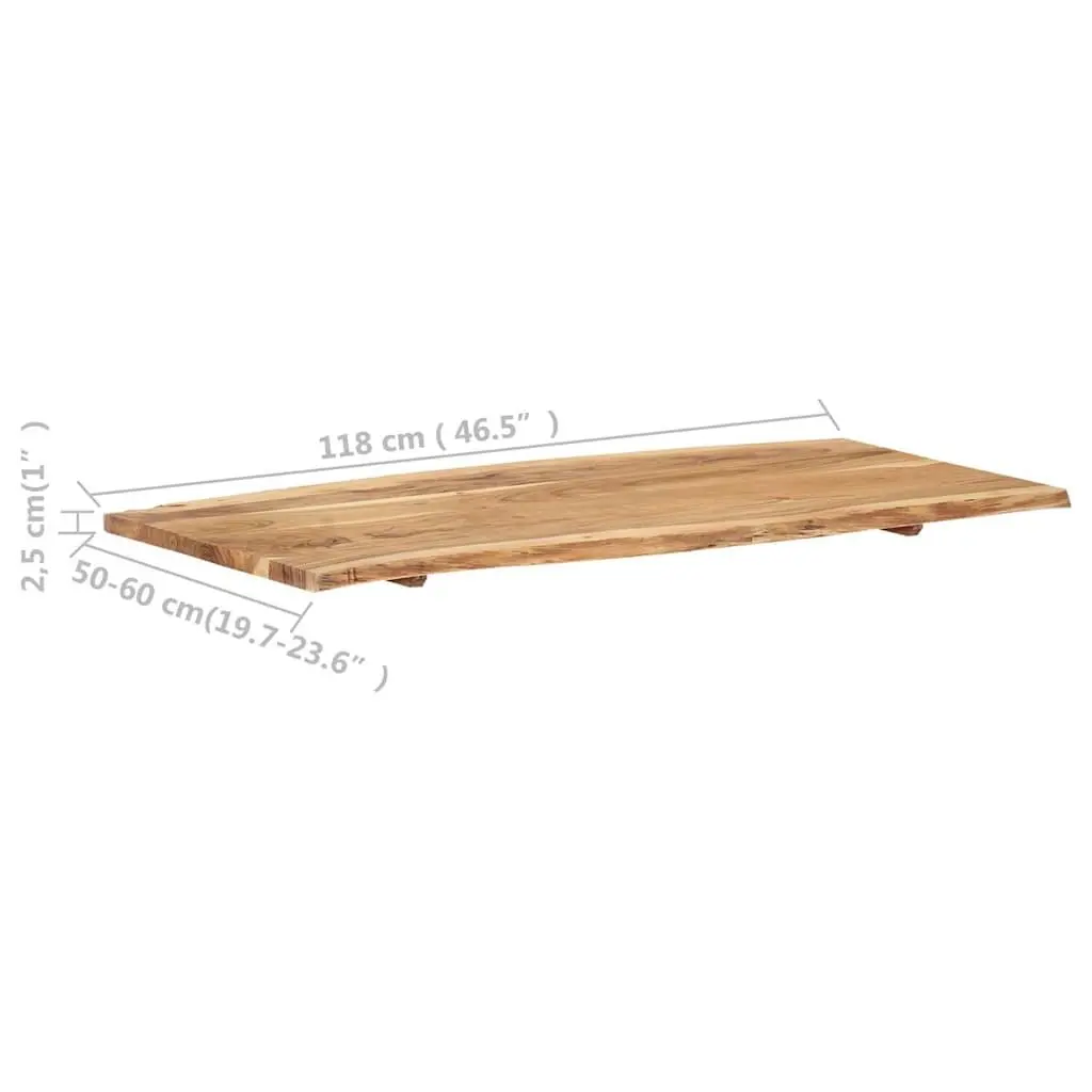 Solid Acacia Wood Table Top Live Edge Brown 118x50-60x2.5 cm Kitchen Desk