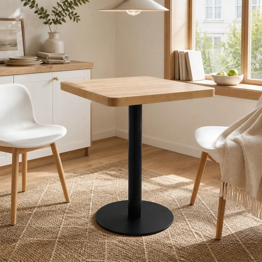Bistro Table Steel Light Brown Square 60x60cm