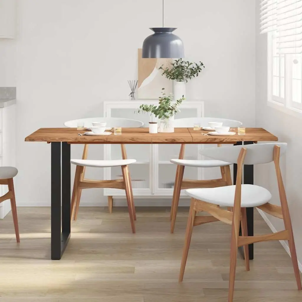 Dining Table Solid Wood 154x80x76 cm Brown Industrial Rustic Style