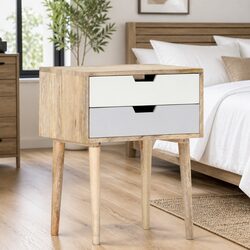 Practical Nightstand with 2 Drawers for Bedroom Essentials