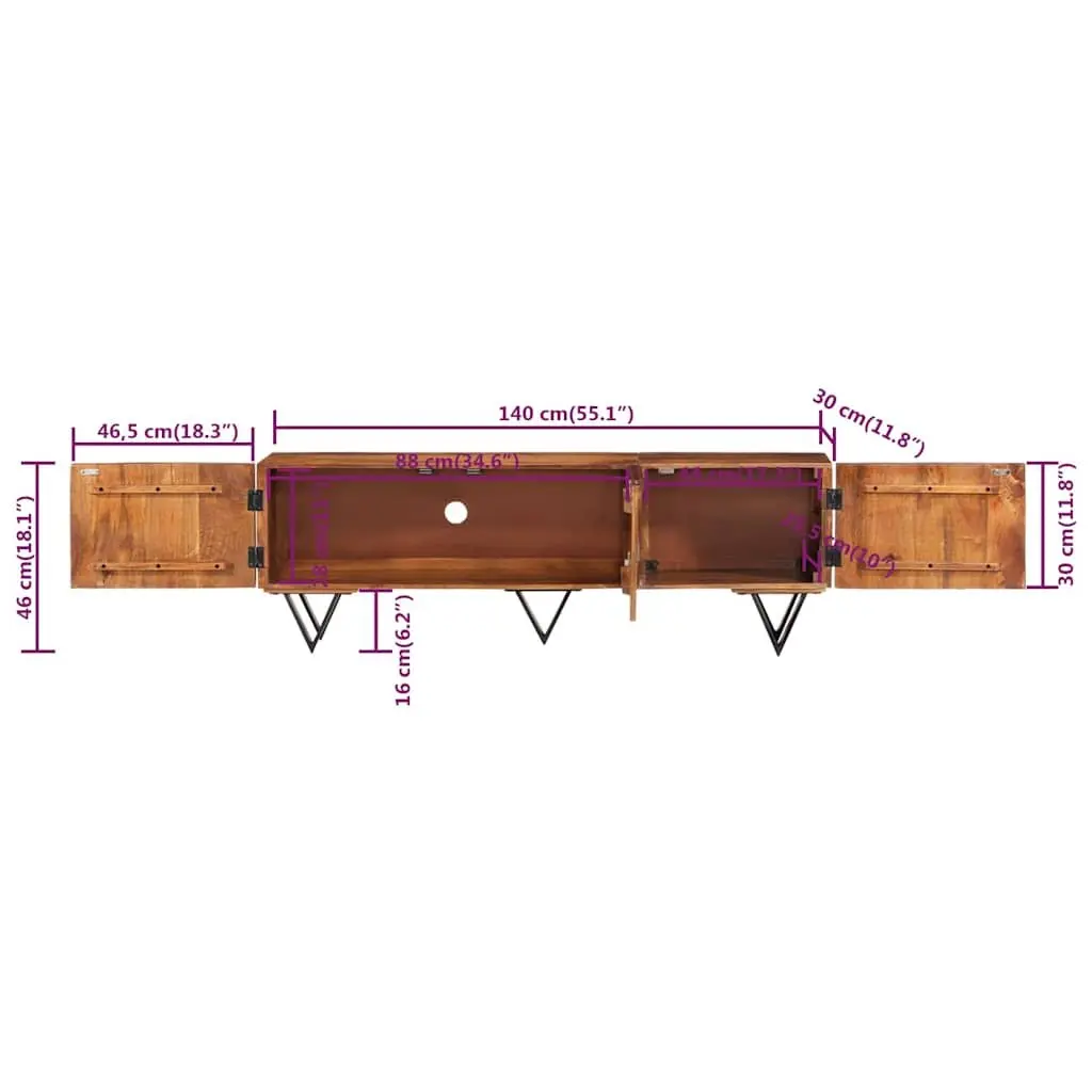 Solid Mango Wood TV Cabinet for Home Use