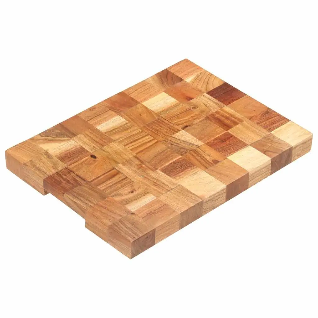 Chopping Board Solid Acacia Wood Brown 40x30x3.8 cm Kitchen Cutting Board with Finger Groove
