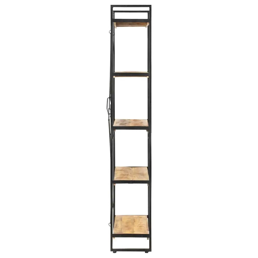 5-Tier Bookcase Solid Mango Wood 90x30x180 cm Brown Shelving Unit Storage Display