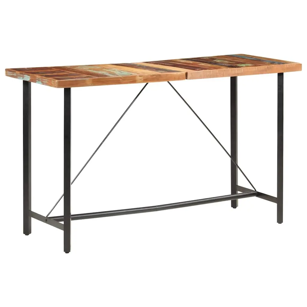Bar Table 180x70x107 cm Solid Reclaimed Wood Industrial Dining Kitchen Furniture