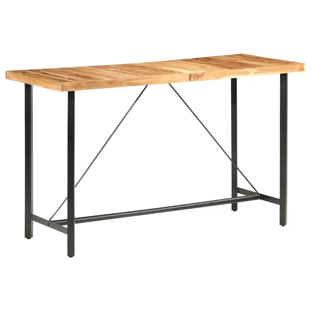 Bar Table Solid Acacia Wood 180x70x107 cm Brown Industrial Style Steel Legs