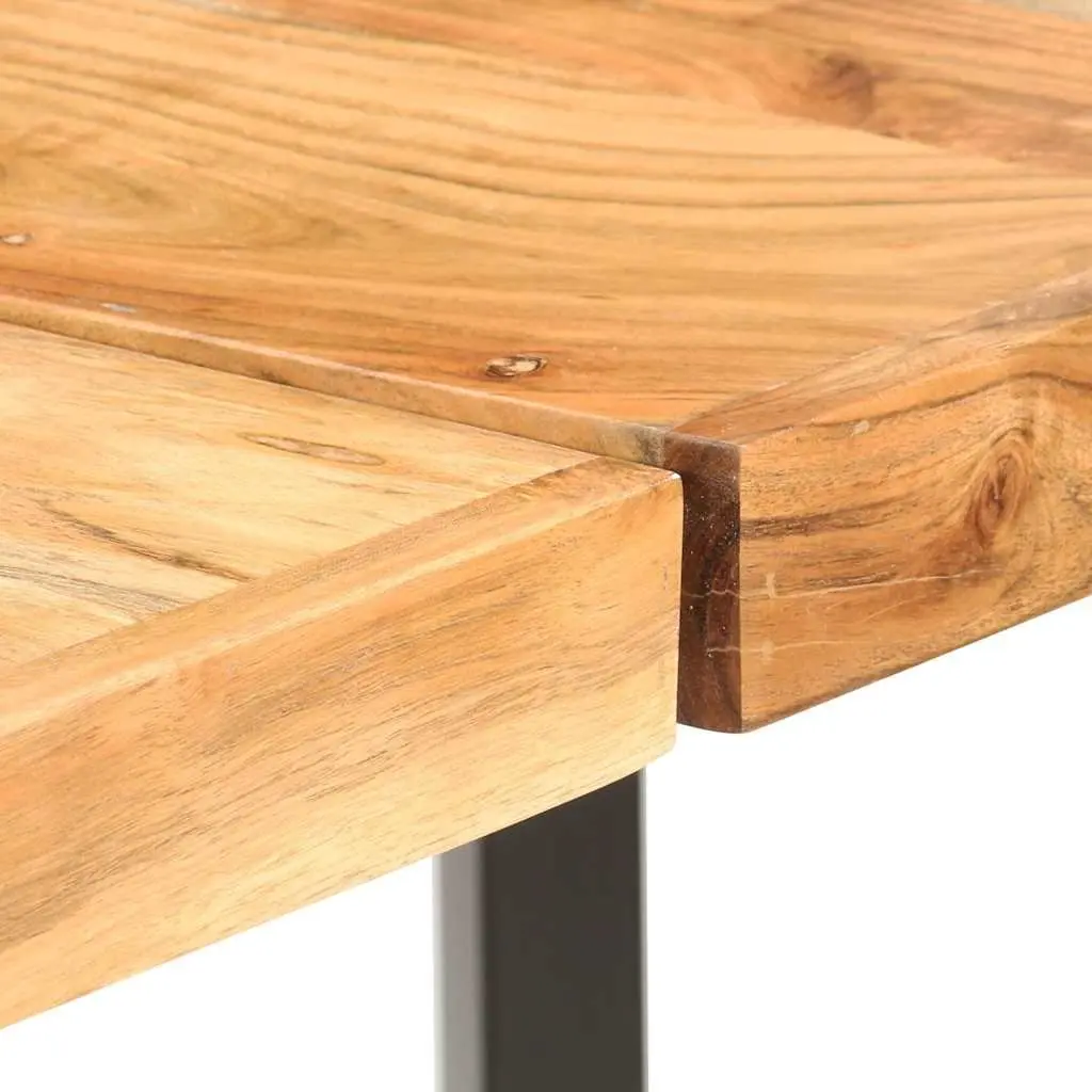 Bar Table Solid Acacia Wood 180x70x107 cm Brown Industrial Style Steel Legs
