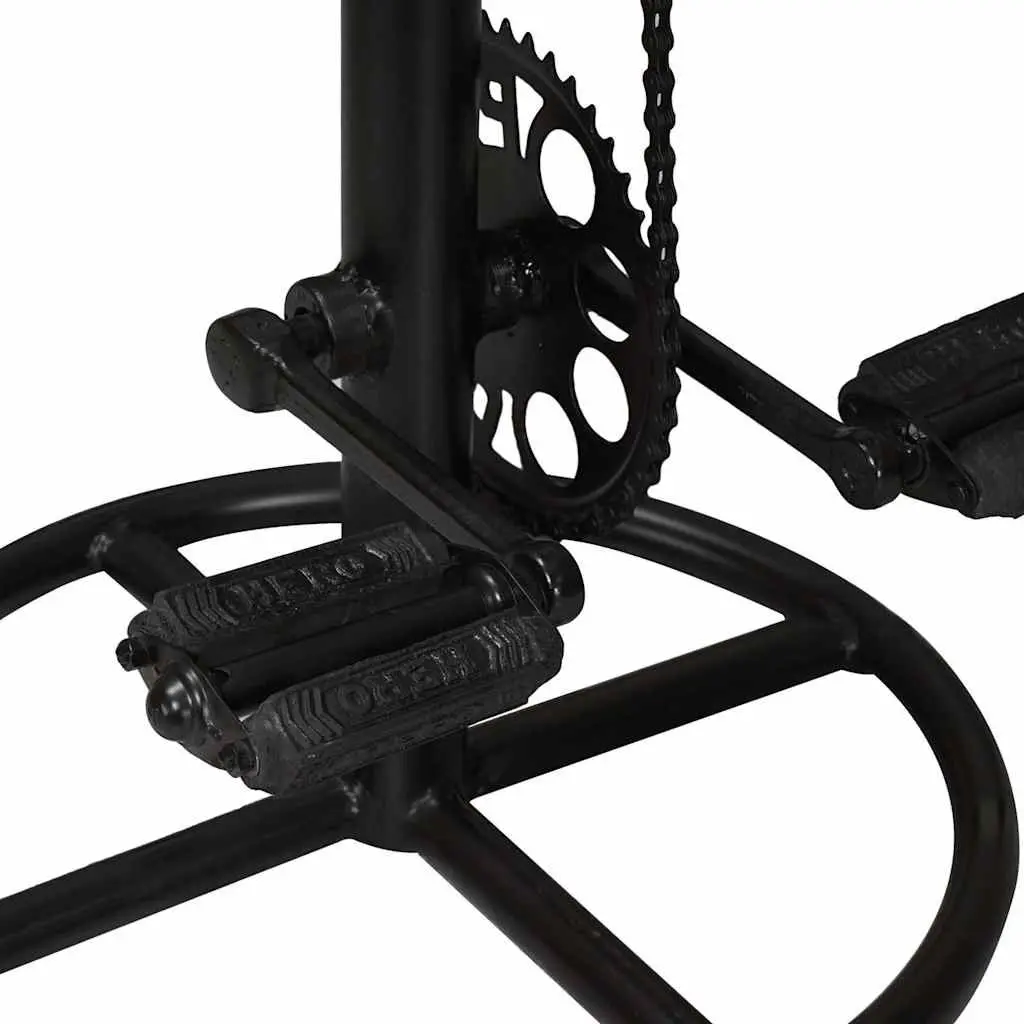 Bar Stools 2 pcs Black Leather Bicycle Pedal Footrest Industrial Design Seating