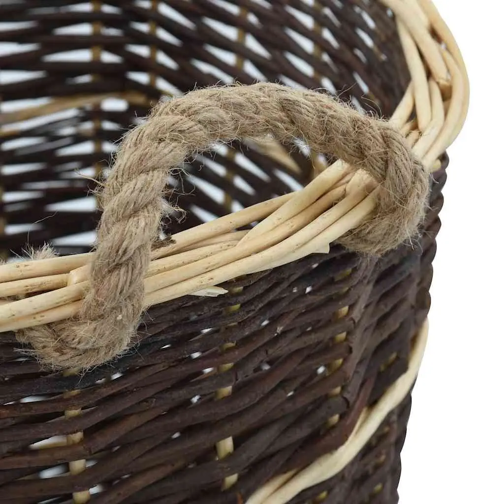 Firewood Backpack Carrier Natural Willow 44.5 x 37 x 50 cm Brown