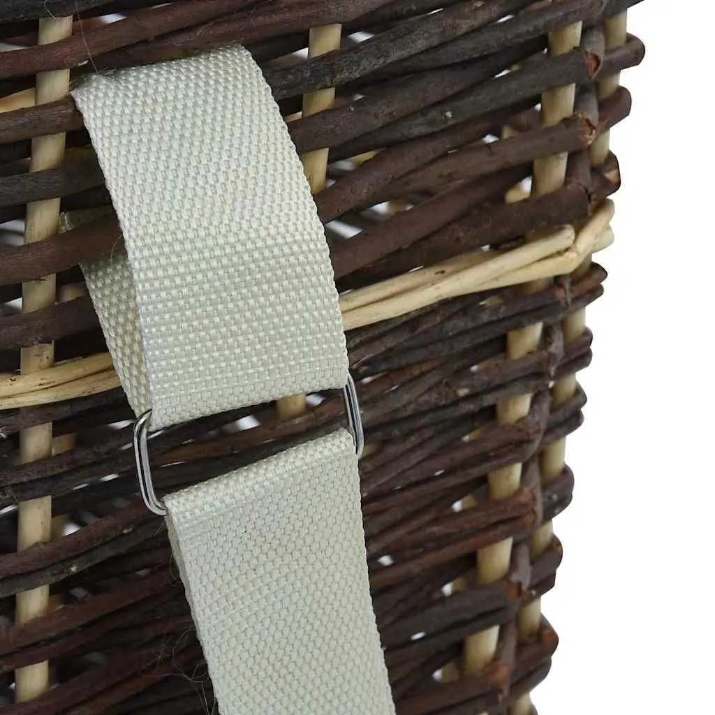 Firewood Backpack Carrier Natural Willow 44.5 x 37 x 50 cm Brown