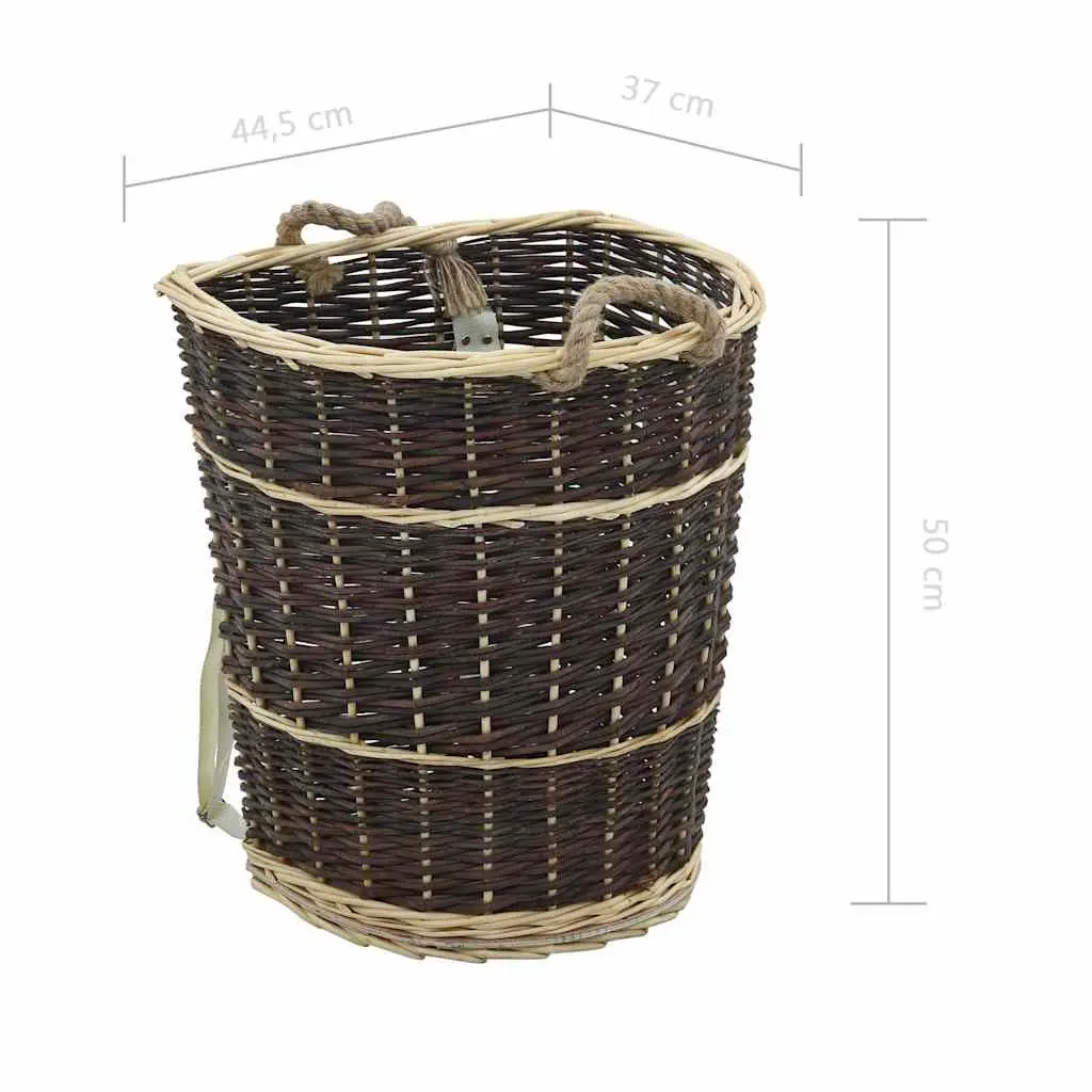 Firewood Backpack Carrier Natural Willow 44.5 x 37 x 50 cm Brown