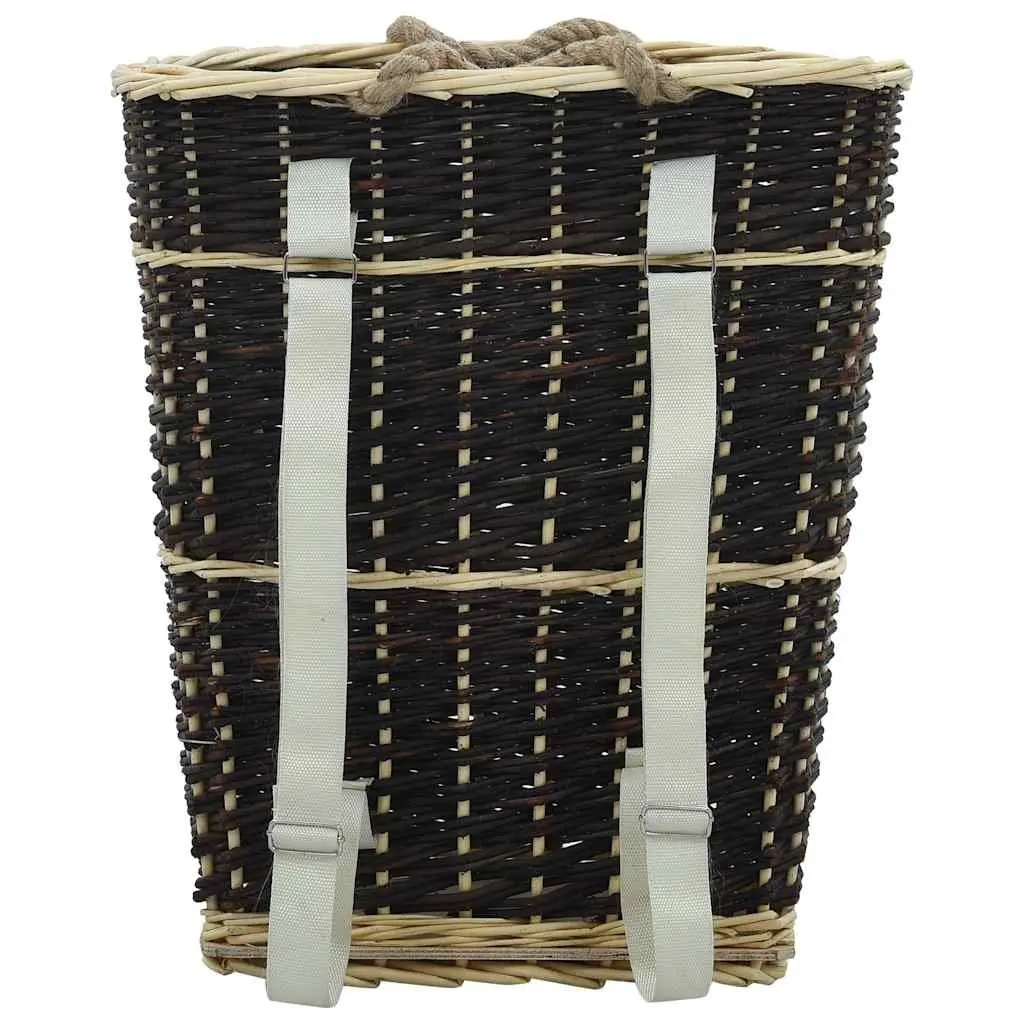 Firewood Backpack Carrier Natural Willow Brown 50 x 44 x 58 cm Rustic Garden