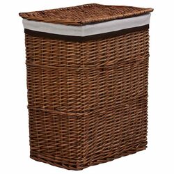 Practical Brown Woven Laundry Basket for Home Use