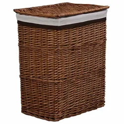 Practical Brown Woven Laundry Basket for Home Use