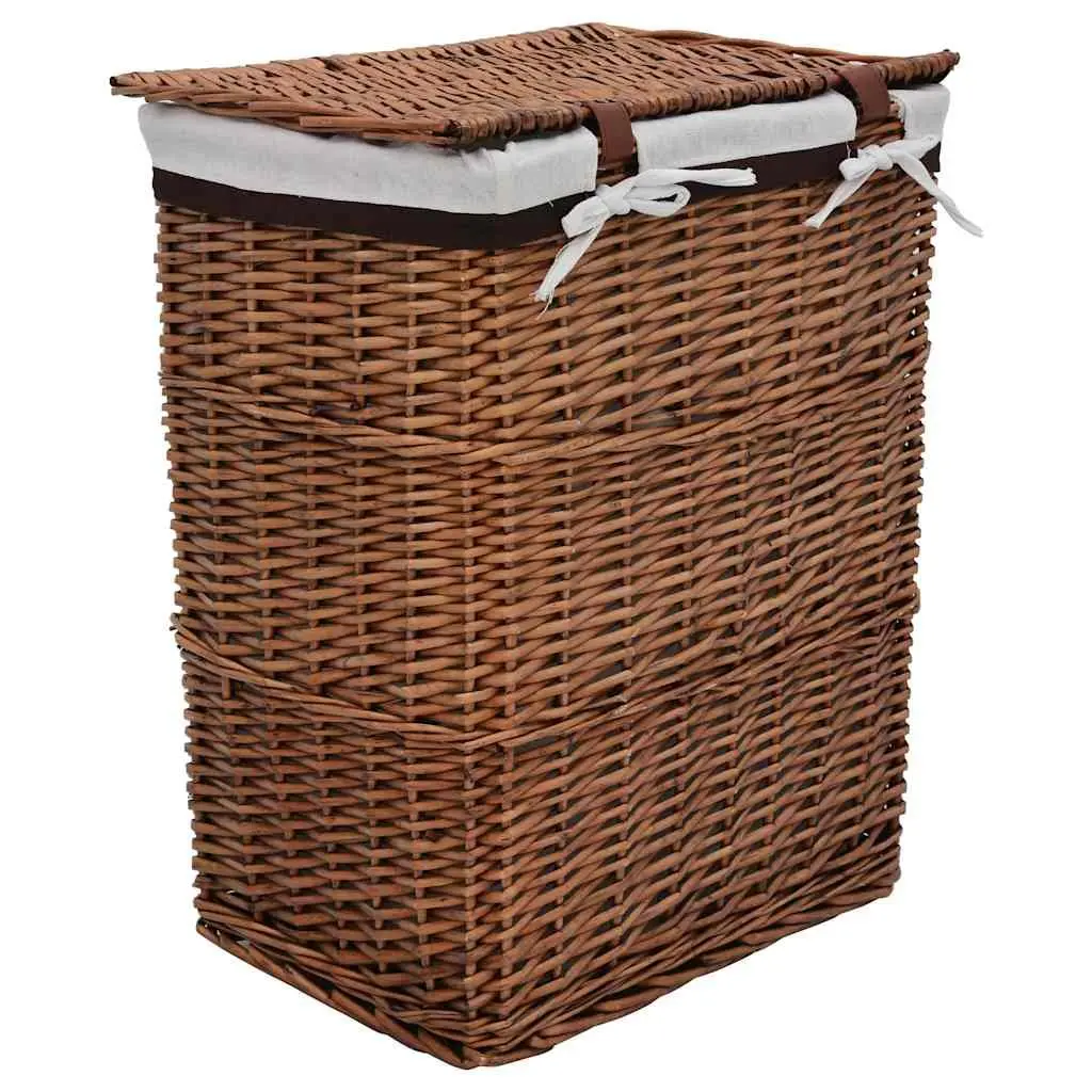 Brown Woven Laundry Basket for Home Use