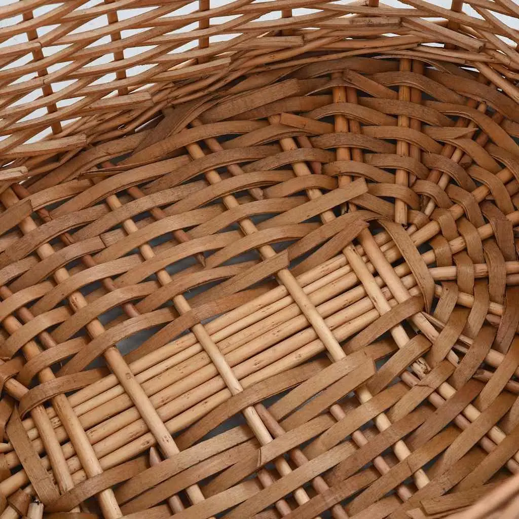 Firewood Basket Natural Willow Rustic Storage Log Carrier with Carrying Handles Brown 56 x 40 x 28 cm