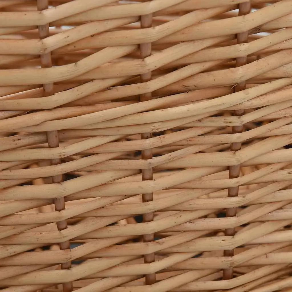 Firewood Basket Natural Willow Rustic Storage Log Carrier with Carrying Handles Brown 56 x 40 x 28 cm