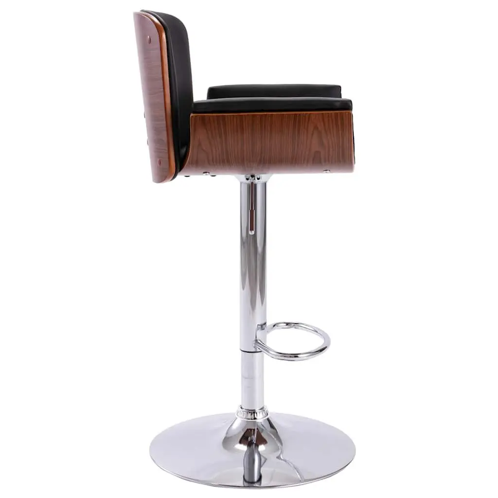 Black Bar Stool with Adjustable Height for Home Use
