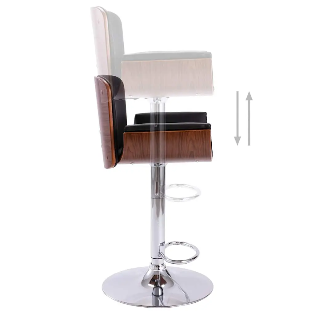 Black Bar Stool with Adjustable Height for Home Use