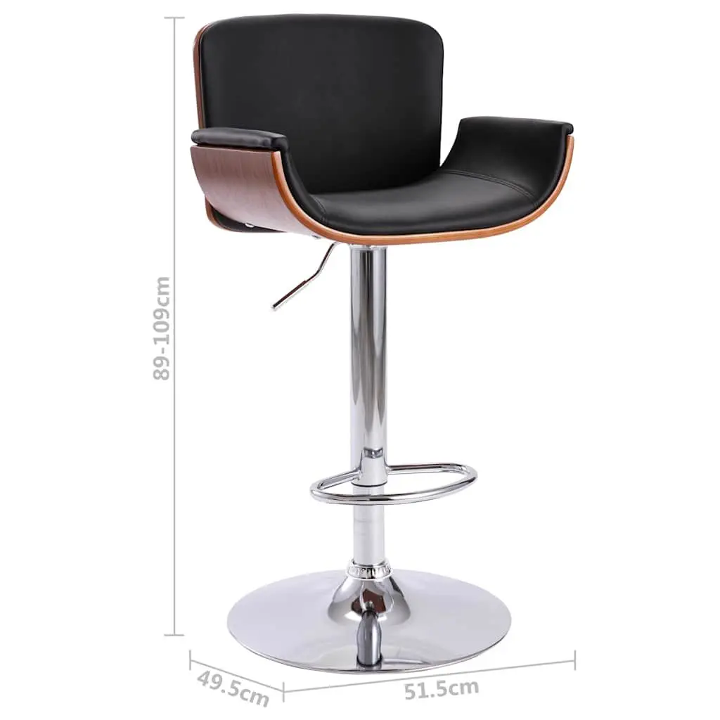 Black Bar Stool with Adjustable Height for Home Use