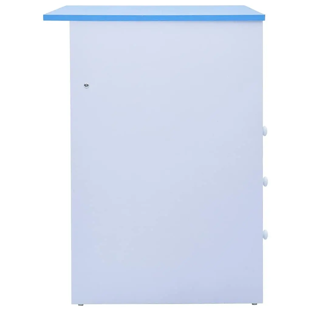 Children's Drawing Study Desk Engineered Wood Tiltable Blue White